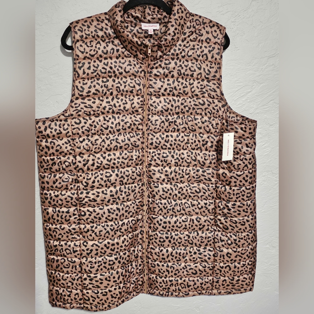 Molly & Isadora cheetah vest NWT size 2X